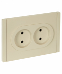 Розетка 2гн без З/К шторки с/у ваниль безвинт.клем 10А FP425 FORTE&PIANO IEK (1/10/100)