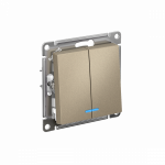 Выключатель 2кл с подсв с/у шампань механизм AtlasDesign Systeme Electric Выключатель 2кл с подсв с/у шампань механизм AtlasDesign Systeme Electric