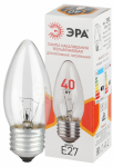 Лампочка ЭРА B36 40Вт Е27 / E27 230В свечка прозрачная (КНР)