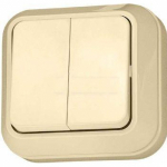 Выключатель 2кл о/у крем IP20 Siva Ustu Makel (1/10)