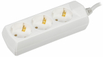 Удлинитель 3гн с З/К 1,5м белый 10А ПВС 3х1 У03 GENERICA IEK (1/60)