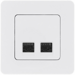 Розетка 2гн комп+комп RJ45+RJ45 с/у белый механизм кат.5е INSPIRIA Legrand