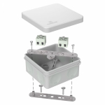 Коробка огнестойкая для о/п двухкомпонентная 60-0210-FR2.5-4 Е15-Е120 RAL7035 80х80х40 Промрукав