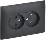 Розетка 2гн без З/К с/у титан в сборе 10А SK-R10T SKANDY IEK (1/10/100)