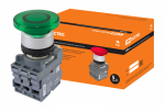 Кнопка грибовидная МРМ1-11G(LED) в сборе d40мм/24B 1з 1р зеленая TDM Кнопка грибовидная МРМ1-11G(LED) в сборе d40мм/24B 1з 1р зеленая TDM