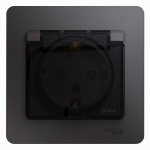 Розетка 1гн с З/К с крыш. шторки с/у графит в сборе 16А IP44 Glossa Systeme Electric(1/10) Розетка 1гн с З/К с крыш. шторки с/у графит в сборе 16А IP44 Glossa Systeme Electric(1/10)