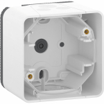 Коробка для открыт. монтажа 1-мест. пластик белый матов. IP55 Schneider Electric Mureva Styl Коробка для открыт. монтажа 1-мест. пластик белый матов. IP55 Schneider Electric Mureva Styl