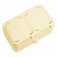Розетка 2гн с З/К с крыш. о/у крем 16А IP44 Nemliyer Makel (1/6/60)