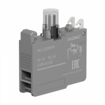 Контактный блок с клеммными зажимами под винт со светодиодом на  220В, белый