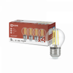Лампа светодиодная LED-ШАР-deco 4PACK 9Вт 230В Е27 4000К 1040Лм (4шт./упак) прозрачная IN HOME Лампа светодиодная LED-ШАР-deco 4PACK 9Вт 230В Е27 4000К 1040Лм (4шт./упак) прозрачная IN HOME