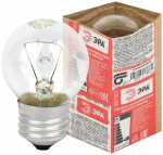 Лампа накал 60Вт шар Е27 прозр в гофре ЭРА (100/4900)