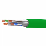 Кабель витая пара кат. 6 экранированный F/UTP, 4 пары, нг(А)-LSLTx, цвет внешней оболочки зеленый катушка 305 м