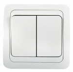 Выключатель 2кл с/у белый 2023-W CLASSICO IN HOME (1/10/200)