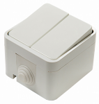 Выключатель 2кл о/у белый IP44 3200 AQUA IN HOME (1/10/200)