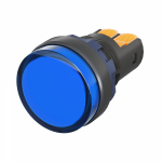 Лампа индикаторная в сборе 1 источник света синяя круглая линза, плоская 9-24В AC/DC d22.2мм СВЕТОДИОД. (LED) IP68 DKC Mitra