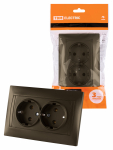 Розетка 2гн с З/К с/у бронза 16А Лама TDM