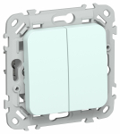 FLITE Выключ. 2-кл. кноп. прох. 10А ВС62-2-0-ФлХЛ х/л IEK