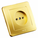 Розетка HEGEL 1-мест. в сборе с корпусом без З/К скр. уст-ки16А 220-250В со шторками IP20 цвет золото Розетка HEGEL 1-мест. в сборе с корпусом без З/К скр. уст-ки16А 220-250В со шторками IP20 цвет золото