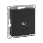 Розетка USB-С, быстрая, чёрная Эпика EKF Розетка USB-С, быстрая, чёрная Эпика EKF