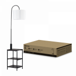 Светильник напольный под лампу этажерка ТНО 08КВ-Е27USB-WB USB-C белый абажур, черный корпус IN HOME Светильник напольный под лампу этажерка ТНО 08КВ-Е27USB-WB USB-C белый абажур, черный корпус IN HOME