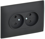 Розетка 2гн без З/К шторки с/у графит в сборе 10А SK-R09G SKANDY IEK (1/10/100)