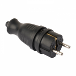 Вилка прямая с З/К черная каучук 230В 2P+PE 16A IP44 EKF PRO (1/50) Вилка прямая с З/К черная каучук 230В 2P+PE 16A IP44 EKF PRO (1/50)