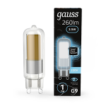 Лампа светодиод 3,5Вт G9 капсула 4100К 260Лм стекло AC185-265V Gauss Black (1/10/200)