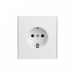 Розетка 1гн с З/К шторки с/у жемчуг механизм с рамкой 16А MIELE STRONG KRANZ (1/100)