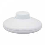 Кнопочный выкл. в сборе высок., 1 упр. элемент белый круг. линза, 2НО 2НЗ 2переключ. IP30 без фиксации, REXANT