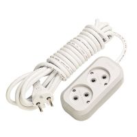 Удлинитель 2гн без З/К 2м белый 10А ПВС 3х1 Makel (1/12/48)