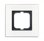 Рамка 1-пост. цвет белый Белое стекло глянцевый, стекло горизонт. и вертик., IP20 Carat ABB