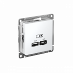 Розетка 2гн USB+USB typeА+ typeС с/у лотос механизм  5В/2,4А 2х5В/1,2А AtlasDesign Systeme Electric (1)