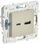 Розетка 2гн USB+USB A+C с/у крем механизм 3,1А SK-R14B SKANDY IEK (1/10/100)