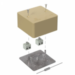 Коробка огнестойкая для кабель-канала 40-0460-FR2.5-4-П Е15-Е120 с термопредохранителем RAL1001 85х85х45 (44 шт/кор) Промрукав