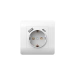 (NEW3-E) Розетка с/з со шторками, 16А+ USB двойная A+С, 5В/2,1А, белый CHINT (1)