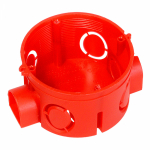 Коробка подрозетник  68х42 красный с/у безгалогенная (HF) Промрукав (1/224)