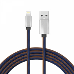 USB кабель для iPhone 5/6/7 моделей, шнур в джинсовой оплетке 1м REXANT (1/10/100)