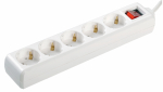 Удлинитель 5гн с З/К 5м с выкл белый 16А ПВС 3х1 У05К IEK (1/6/24)