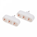 тройник 3гн с З/К "линейный"  REXANT 16 А, белый (2 шт./уп.)