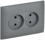 Розетка 2гн без З/К шторки с/у серый в сборе 10А SK-R09Gr SKANDY IEK (1/10/100)