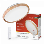 Светильник светодиод 75Вт 3000-6500К 6000Лм 490x115мм с пультом ДУ COMFORT WOOD IN HOME (1/5)