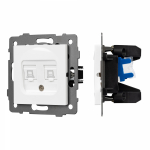 Механизм компьютерной розетки двойной SCT-MPC2-PL-WH-V (RJ-45, CAT6) (Arlight, -) Механизм компьютерной розетки двойной SCT-MPC2-PL-WH-V (RJ-45, CAT6) (Arlight, -)