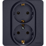 Розетка 2гн с З/К с/у антрацит в сборе 16А INSPIRIA Legrand (1/10/50)