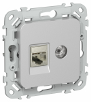 FLITE Роз. 2-я RJ45/TV кат.6 STP РКТВ6-2-1-ФлА ал. IEK