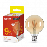 Лампа светодиод 9Вт ретро шар G95 Е27 3000К 810Лм золото филамент прозр IN HOME (5/20)