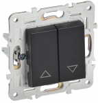 Выключатель управления жалюзи с/у черный механизм SK-V12Bl SKANDY IEK (1/10/100)