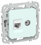 FLITE Роз. 2-я RJ45/TV кат.5Е UTP РКТВ5е-2-0-ФлХЛ х/л IEK