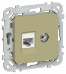 FLITE Роз. 2-я RJ45/TV кат.5Е UTP РКТВ5е-2-0-ФлО ол. IEK