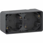 Коробка для открыт. монтажа 2-мест. пластик антрацит матов. IP55 Schneider Electric Mureva Styl Коробка для открыт. монтажа 2-мест. пластик антрацит матов. IP55 Schneider Electric Mureva Styl