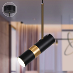 Светильник подвесной (подвес) ЭРА PL33 BK/GD MR16 GU10 потолочный цилиндр черный, золото Светильник подвесной (подвес) ЭРА PL33 BK/GD MR16 GU10 потолочный цилиндр черный, золото